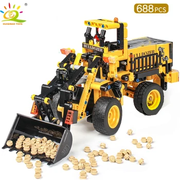 

688pcs Construction Bulldozer Car Building Blocks Technic City Engineering Truck DIY Bricks for Children