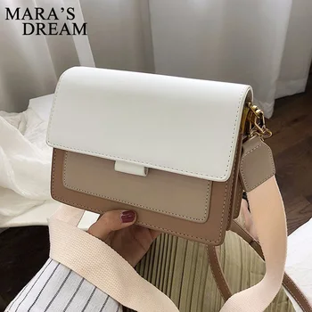 

Contrast color Leather Crossbody Bags For Women 2020 Travel Handbag Fashion Simple Shoulder Messenger Bag Ladies Cross Body Bag