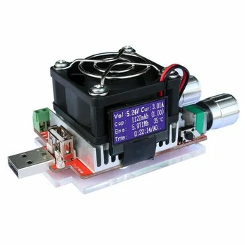 

35W DC 3-21V Adjustable Constant Current Accurate Voltage Meter Electronic Load Intelligent 0-3A USB Tester Metal LCD Display