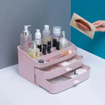 

YiCleaner Plastic Cosmetic Box Storage Organizer Makeup Brush Holder Multi-layer Drawer Type Desktop Jewelry Container Case