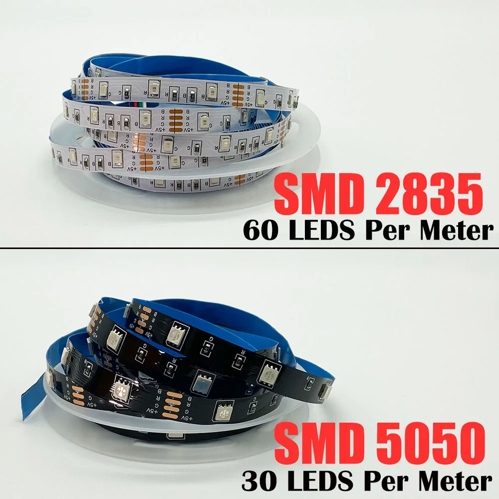 RGB LED Lights Strip Bluetooth Control USB 5050 2835 5V Flexible Lamp Tape Diode Festival Fita Bedroom Tira Luces PC TV Desk Luz