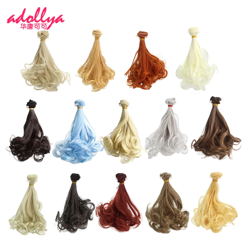 Hair For Dolls 15cm*100cm Long Curly BJD Wigs BJD Dolls Accessories Synthetic Pear Flower Tresses for Toys For Girls