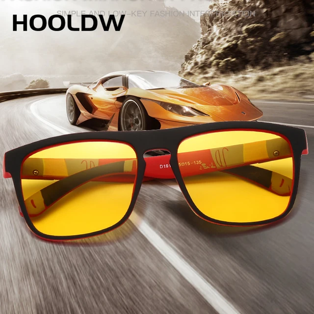  - HOOLDW Night Vision Glasses Men Women Polarized Sunglasses Yellow Lens Anti-Glare Goggle Night Driving Sun glasses UV400 Eyewear