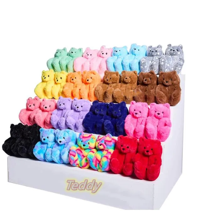 Тапочки Teddy Bear женские домашние плюшевые шлепанцы для девочек пушистые тапочки
