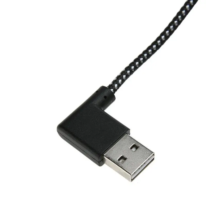 Прочный l-образный нейлоновый Плетеный Micro usb зарядный кабель для передачи данных черный