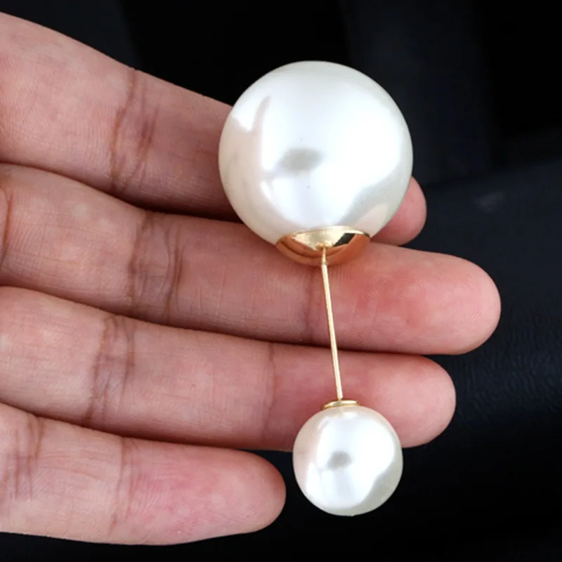 

Large Size Double Headed Size Pearl Pin Neckline Brooch A- line Brooch Cardigan Scarf pi jian kou Women's Brooch Collar Pin