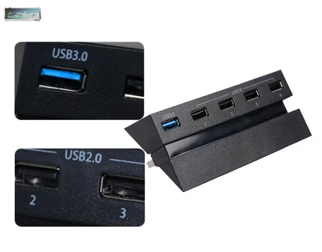 5 концентратор usb-порт для PS4 высокоскоростная консоль расширительный сплиттер зарядное устройство адаптер(1 USB3.0 и 4 USB2.0