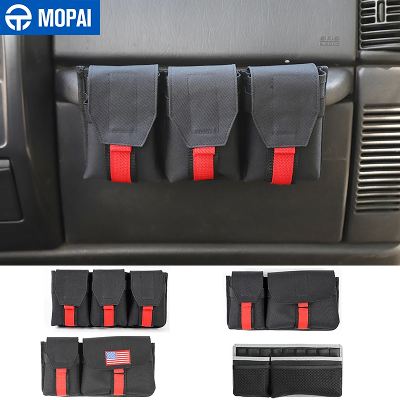MOPAI Stowing Tidying Car Copilot Handle Storage Bag Accessories for Jeep Wrangler JK JL 2007-2021 for Jeep Gladiator JT 2018+