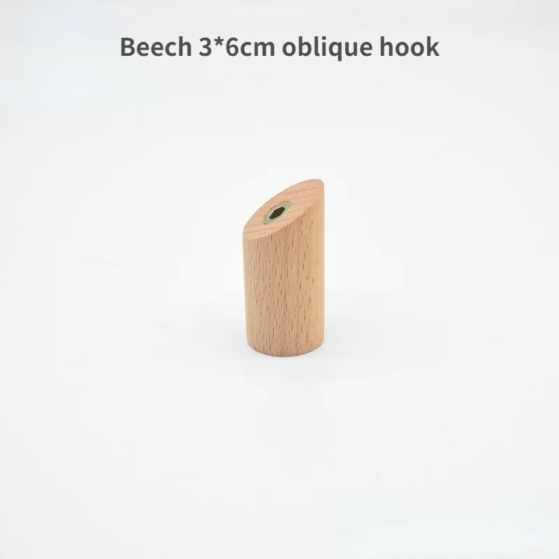 Creative Beech Walnut Wood Hook Wall Wall Mounted Coat  Entrance Clothes Hat Skirt Taper Punch Home Hotel Decoration Robe Hanger 6