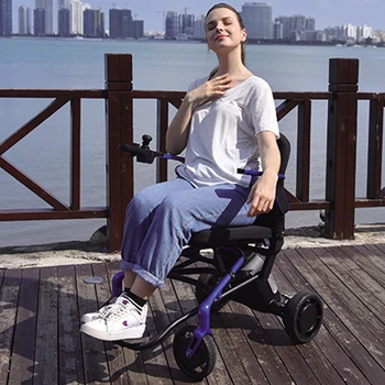 

2020 lightest 17KG Magnesium alloy new product cheap price Remote Control Fold Power Wheelchair for sale