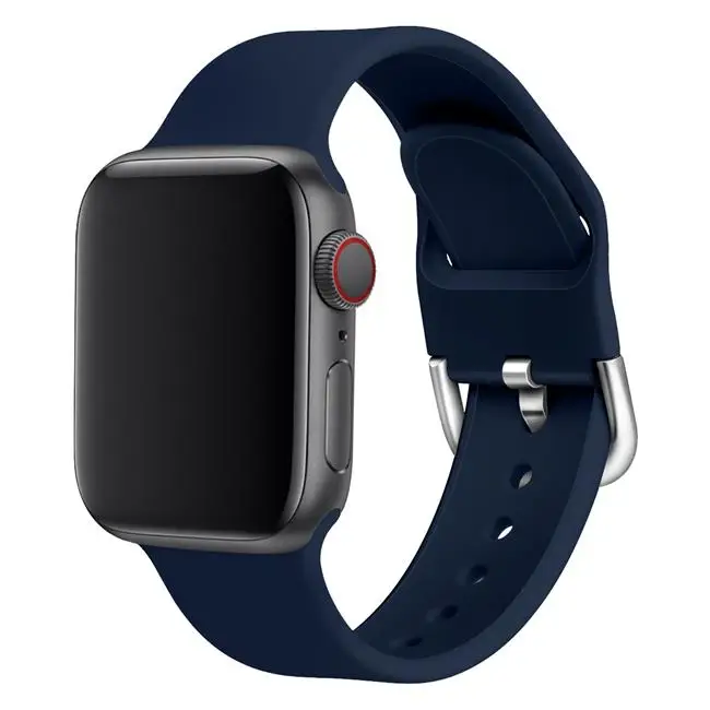 Силиконовый ремешок для apple watch band 44 мм 40 мм apple watch 5 4 3 band 38 мм 42 мм iwatch band 5 correa браслет ремешок для часов - Цвет ремешка: Midnight blue