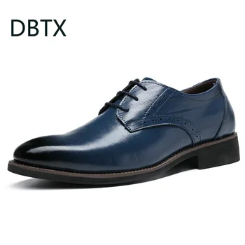 

Big Size Men's Shoes Leather Casual Oxford Shoes Office Men's Dress Suit Shoes Blue Black Italian Style Wedding Party Shoes