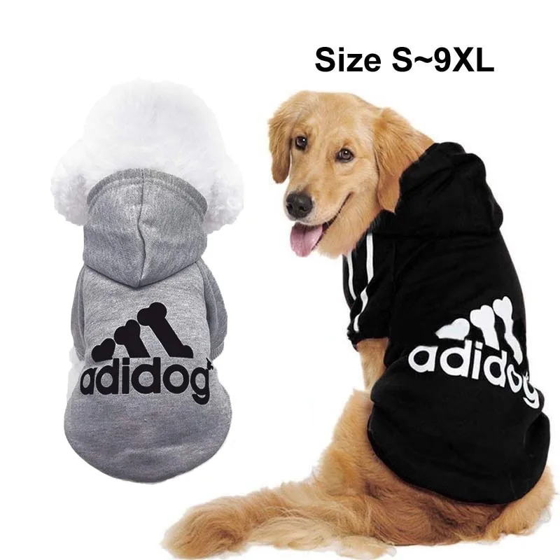 Зимняя одежда для собак Adidog осенние спортивные толстовки свитшоты теплое пальто