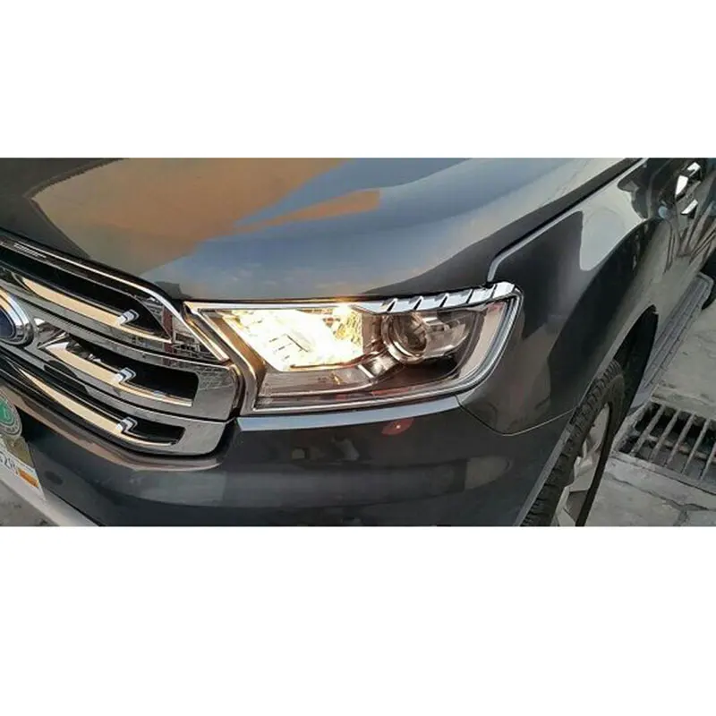 Хромированные передние фары с объемной отделкой для Ford Ranger Everest Endeavour 2016 2017 2018