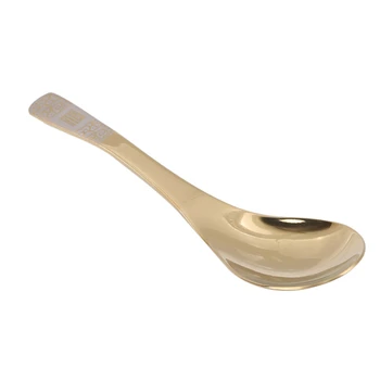 

1Pcs Stainless Steel Round Golden Salad Bowl Soup Spoon Dessert Spoon Kitchen Tableware Party Tool