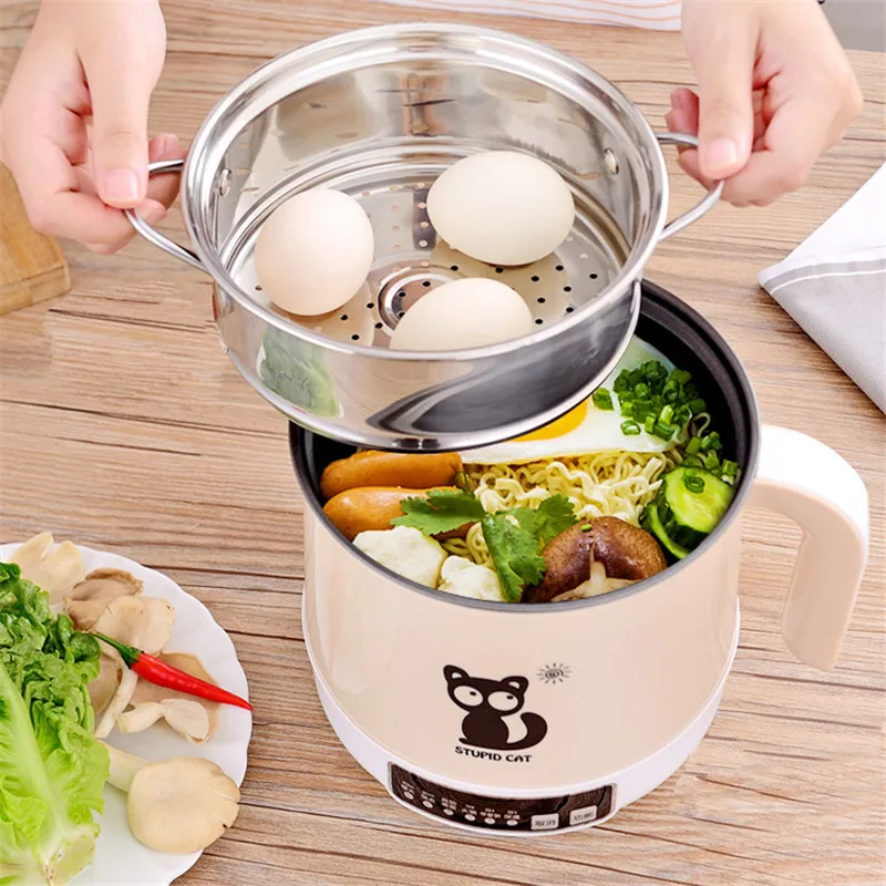 

1.8L Rice Cooker Thermal Heating Electric Lunch Box 2 Layers Portable Food Steamer Cooking Rice Mini Cooker Meal Lunchbox