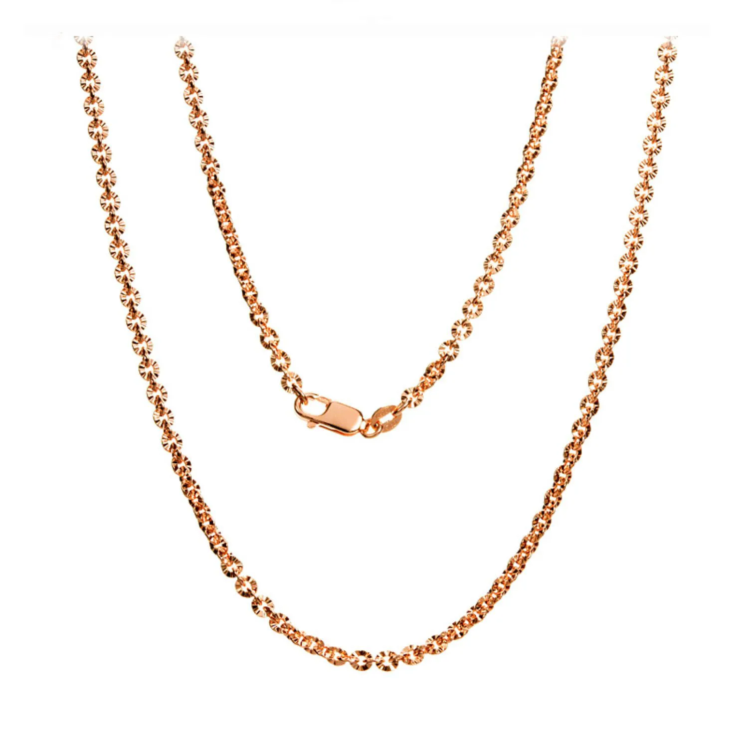 H82025fae47c74a4298ccea10297ec9cdU 925 Sterling Silver Rose Gold Platinum Color O-chain Long 40, 45, 50, 60, 70, 80cm Wide 2.5, 3mm Shine Necklace Fashion Gift Mallzona