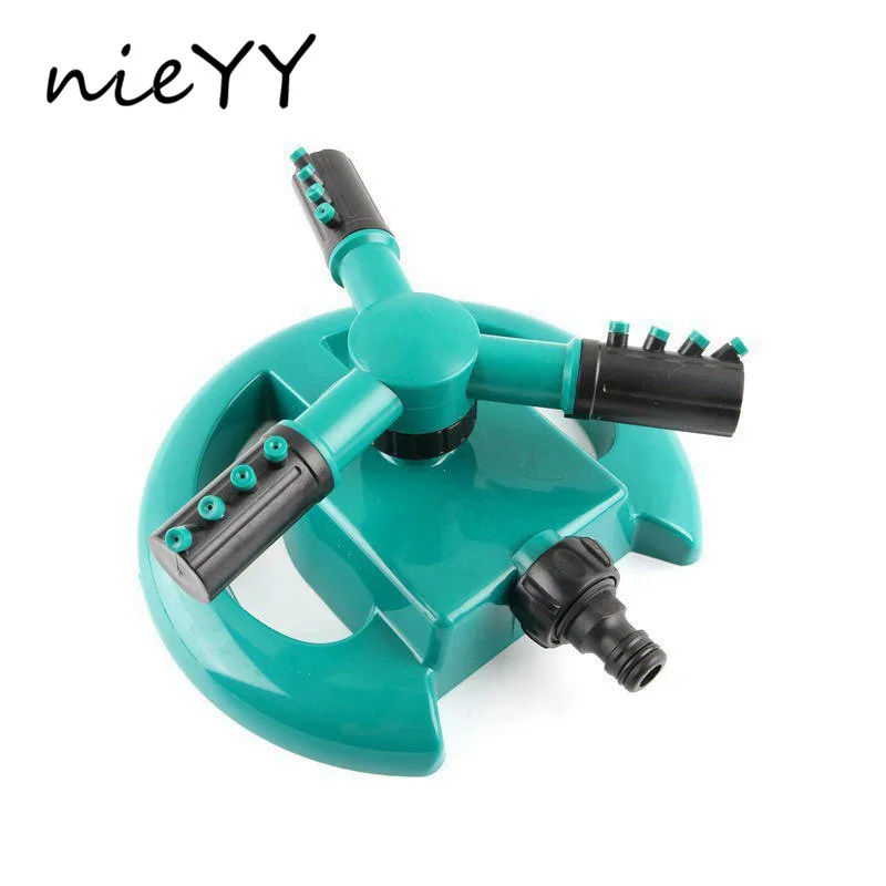 

Garden Sprinkler 360 Degrees Rotating Watering System 3 Nozzle Pipe Hose 1/2" Quick Connector For Gardening Tools Vinmin