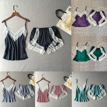 

Underwear Set 2019 New Sexy Women's Fashion 2PC Lingerie Women Sexy Nightdress Nightgown Sleepwear Underwear Set