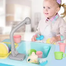 Кухонная раковина игрушки ABS Экологически чистый пластик моделирование ребенок ролевые игры кухонный инструмент для мытья Игрушечная машина