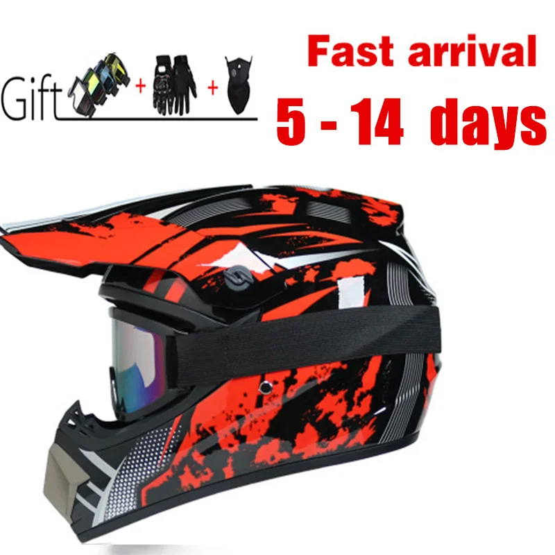 

Motocross Helmet Motorcycle Off Road Full Face Helmet Mountai Helmet Adult with Gloves/Goggles/Mask