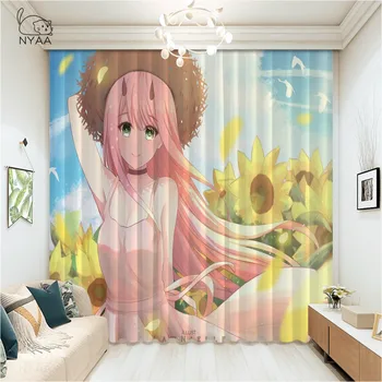 

Popular Anime Curtains For Window ZERO TWO Finished Drapes Window Blackout Curtains Parlour Room Blinds Ultra-thin Micro Shading