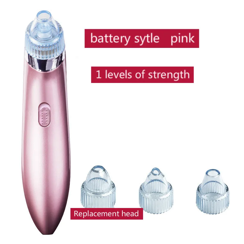 Blackhead Remover Face Deep Pore Cleaner Acne Pimple Removal Vacuum Suction Facial Dark Spot Remover Beauty Suction Skin Care - Цвет: pink battery style