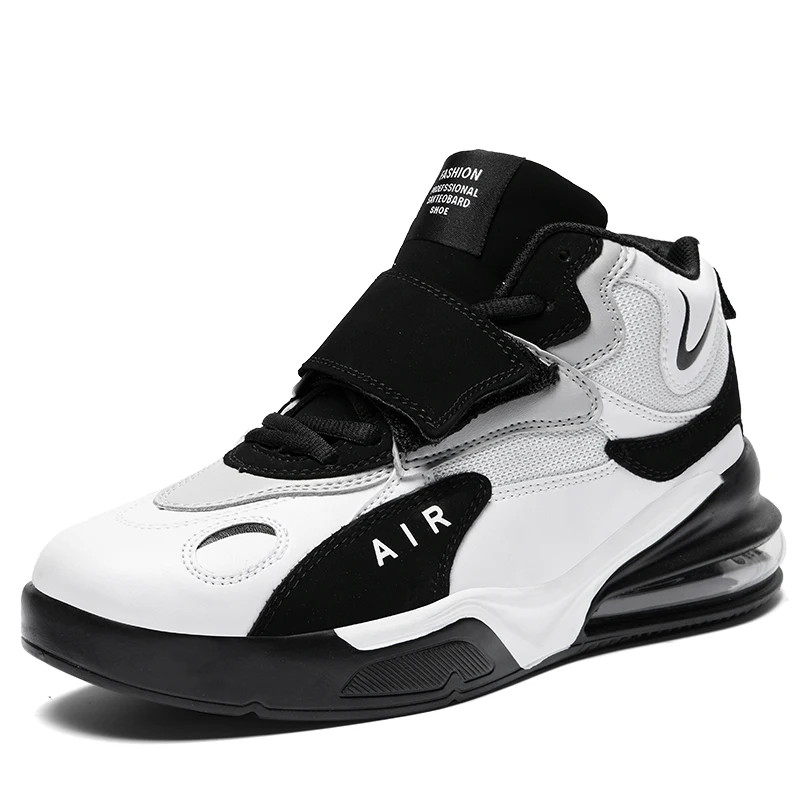 Оригинальные Ретро баскетбольные кроссовки для мужчин Air Shock уличные кроссовки светильник Jordan кроссовки для молодых подростков высокие ботинки корзина - Цвет: White black