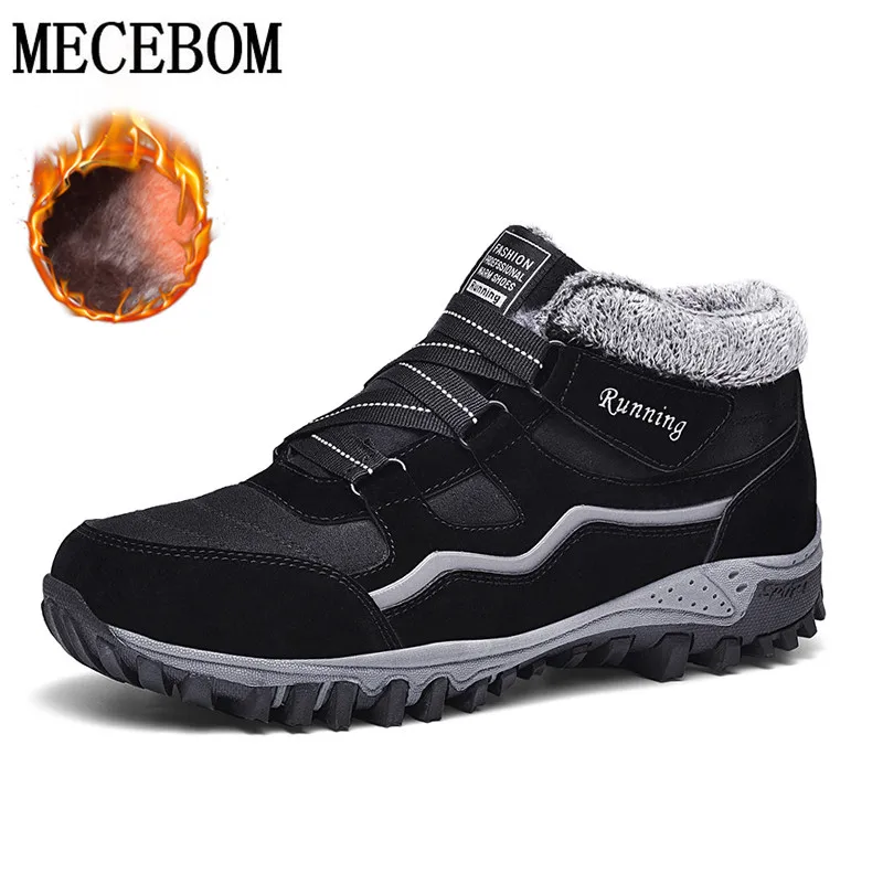 Men Boots Thick Bottom Solid Color Keep Warm Large Size 40-48 Snow Boots High Quality Plush Cold-resistant Fashion Men's Shoes