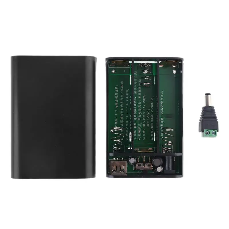 

QC 3.0 USB DC 12V Output 3x 18650 Batteries DIY Power Bank for Cellphone Router