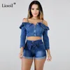 Casual Blue Denim High Waist Shorts Women Clothes Streetwear Cotton Lace-Up Sexy Slim Jean With Pockets 2