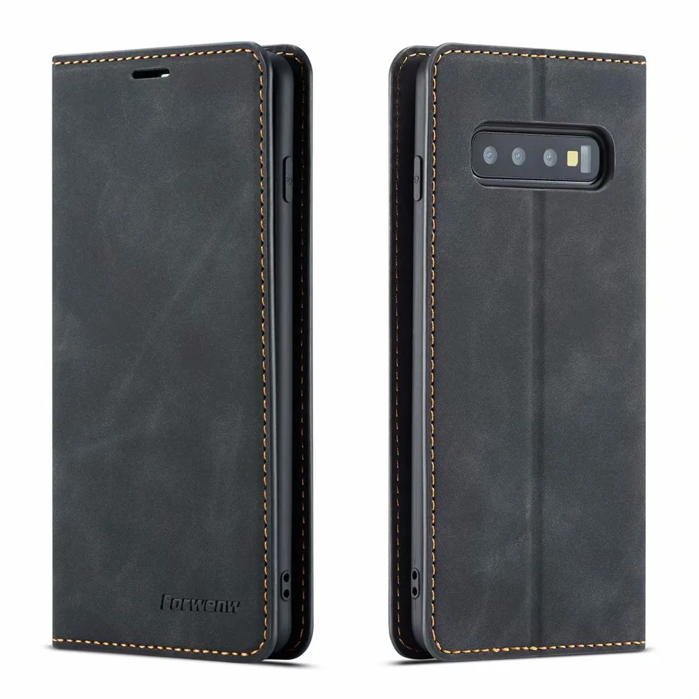 Ультратонкий кожаный чехол-Бумажник Чехол samsung S7 край S8 S9 S10 плюс Note9 10 A20E A30 A50 A60 A70 A80 J6 плюс A6 A8 чехол на магните