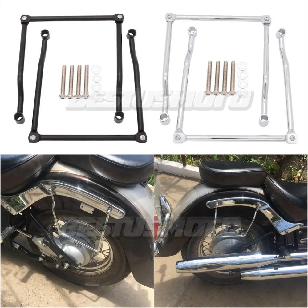 

Motorcycle Saddlebag Support Bars Mounts Bracket For Honda VT750 VT400 Shadow VT1100 VTX1800 1300 Steed VLX400 600 Magna VF250