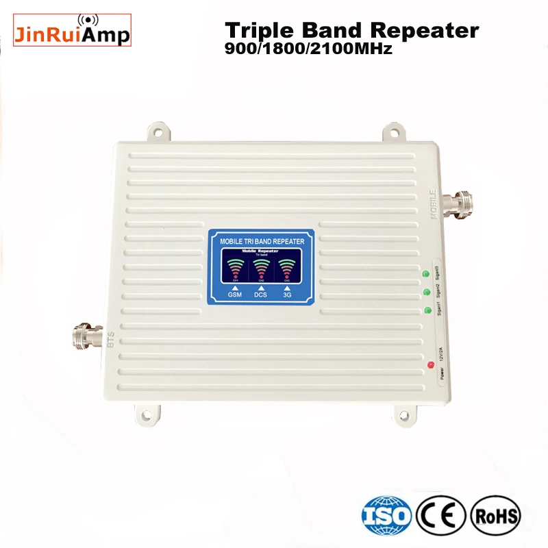 

2g 3g 4g repeater 900 1800 2100 Triple Band repeater gsm 900 dcs 1800 wcdma 2100 Cell Phone Signal Booster cellular amplifier