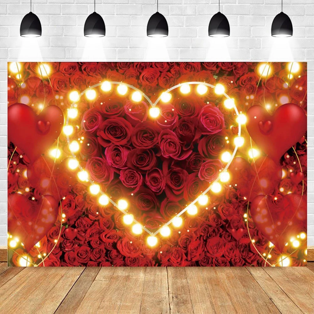 Valentine's Day Love Heart Lights Flower Party Portrait Backdrop Mother's  Day Baby Birthday Wedding Photography Background Props - Backgrounds -  AliExpress