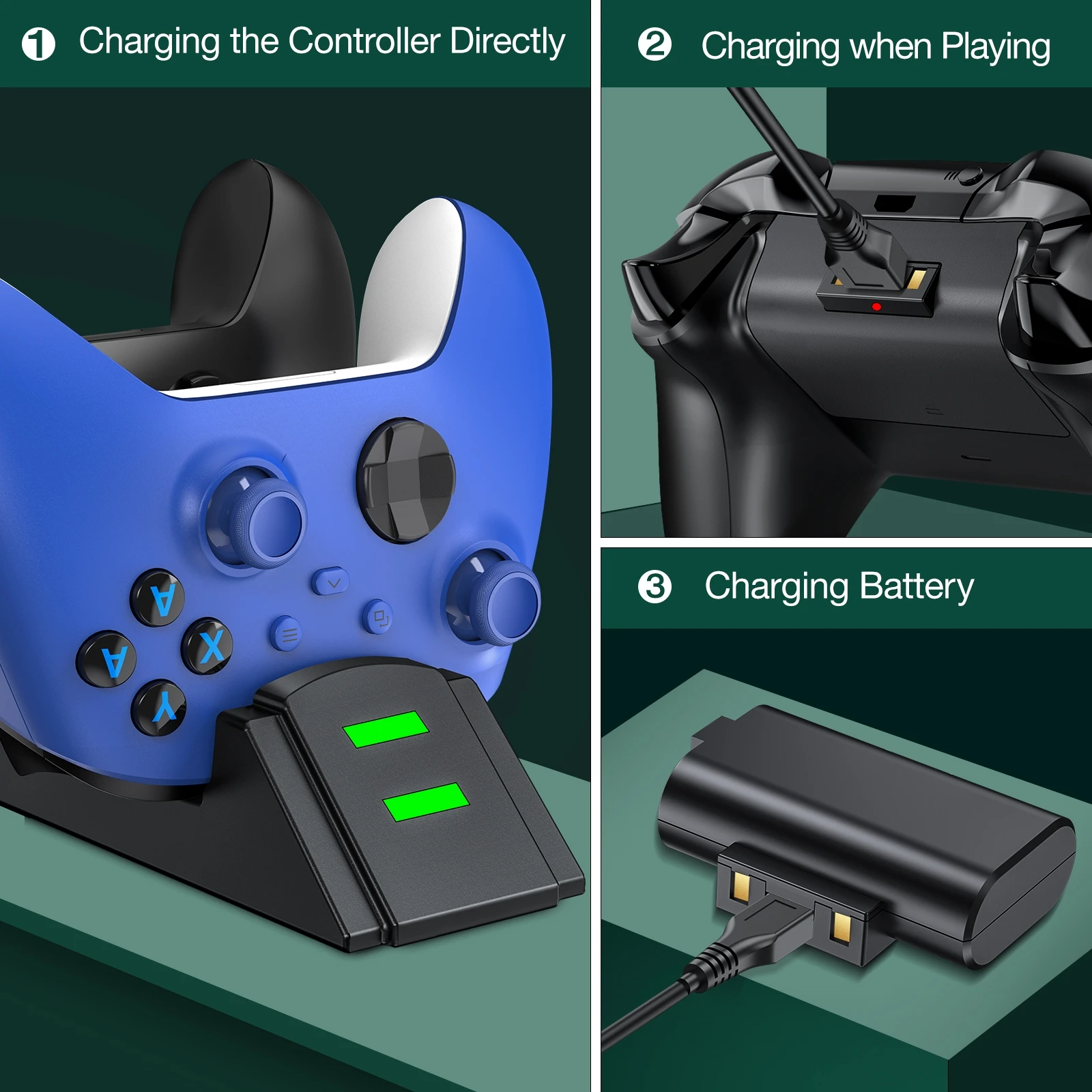 Station de charge S6 pour manette Xbox Series X, chargeur Xbox Series S,  batterie 1800mAh, 2 pièces, Xbox One X S Elite