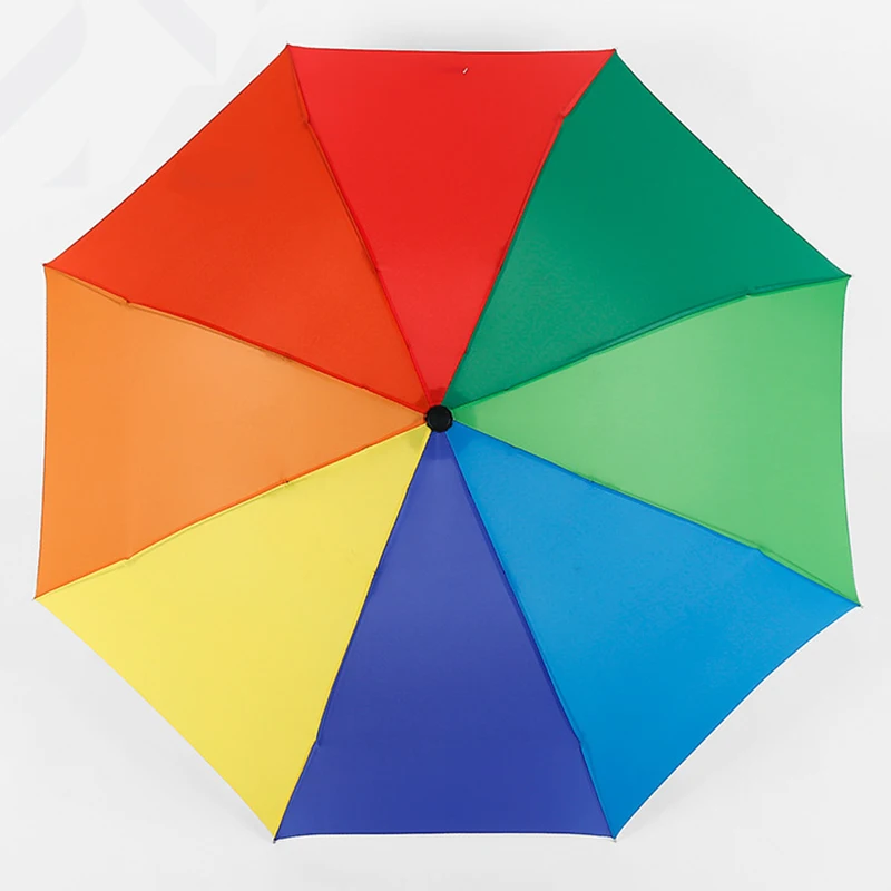 

Creative men women Colorful Couple Sunny and Rainy Umbrella 3 folding Rainbow umbrella sombrillas para lluvia y sol