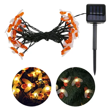 

Bee Decorative Lights Solar String Lights Strip Lamps Waterproof Garden Solar Power Creative Tree Haning Lights Warm White