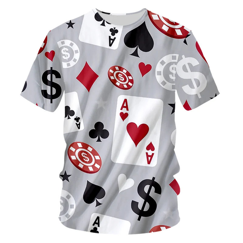 UJWI спортивный костюм с короткими рукавами и 3D принтом в виде игры в покер, азартных игр, повседневный свитшот, штаны, топ в стиле хип-хоп, пуловер на молнии в стиле Харадзюку - Цвет: TS02304