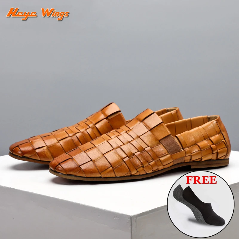 mens weave slip on shoes