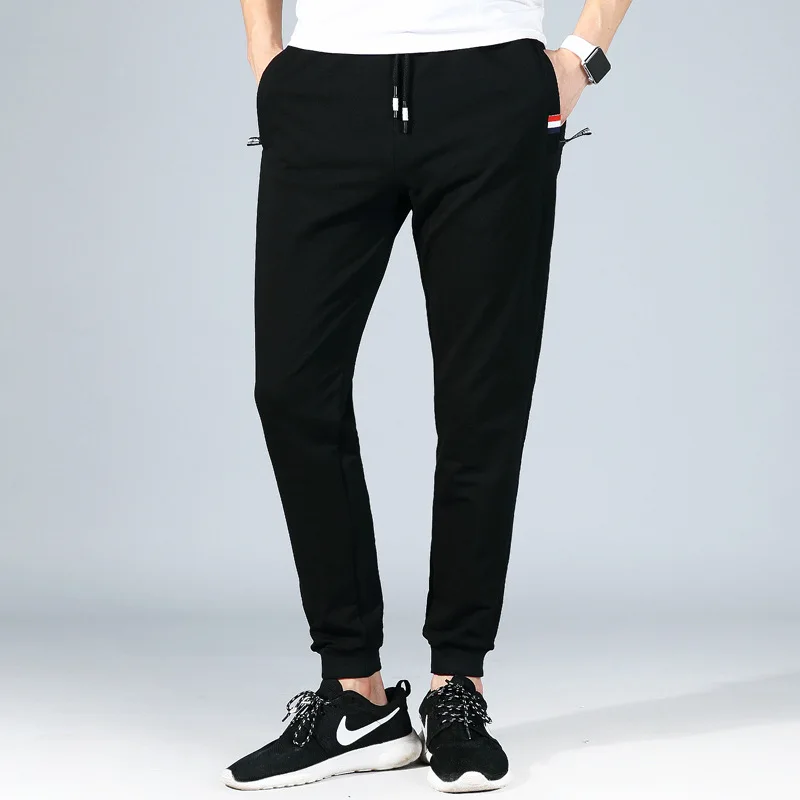

MEN'S Casual Pants Autumn New Style Pure Cotton Athletic Pants Popular Brand Knit Cropped Pants Ankle Banded Pants Men's Sweatpa