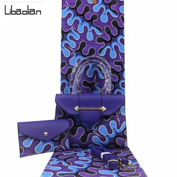 

New Design High Quality 100%Cotton African Wax Fabric Bags 3 Piece/Set Women Handbag With 6Yards African Wax Prints Fabric!F21-2