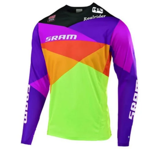 Мотоциклы Горные Джерси MTB Enduro внедорожный larga горный велосипед для sram Мотокросс Джерси BMX DH MTB T-ShirtDDD - Цвет: Серый
