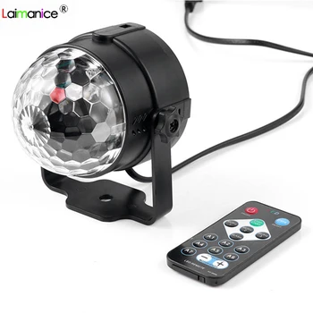 

Rotating Disco Ball Party Lights Strobe Light 3 Control Modes RGB LED Party Effect Professional holiday Christmas Stage Lighting