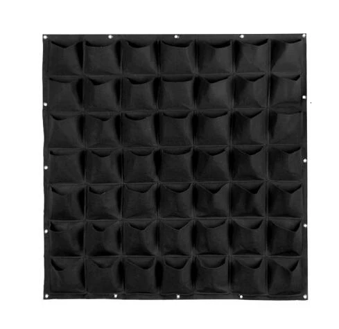 Black 49 Pockets Настенная сумка для выращивания растений, вертикальная садовая сумка для выращивания растений DIY, садовый контейнер, аксессуары для путешествий, семейные сумки для хранения - Цвет: Black 49 Pockets