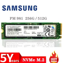 SAMSUNG SSD M.2 PM981 256 ГБ 512 внешний твердотельный накопитель на жестком диске M2 NVMe SSD PCIe 3,0x4 NVMe ноутбук внутренний disco duro TLC PM 981 1 ТБ