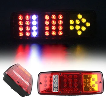 

2pcs 12V Waterproof Durable Car Truck LED Rear Tail Light Warning LightsTurn Signal Lights fit for Trailer Caravans Campers ATV