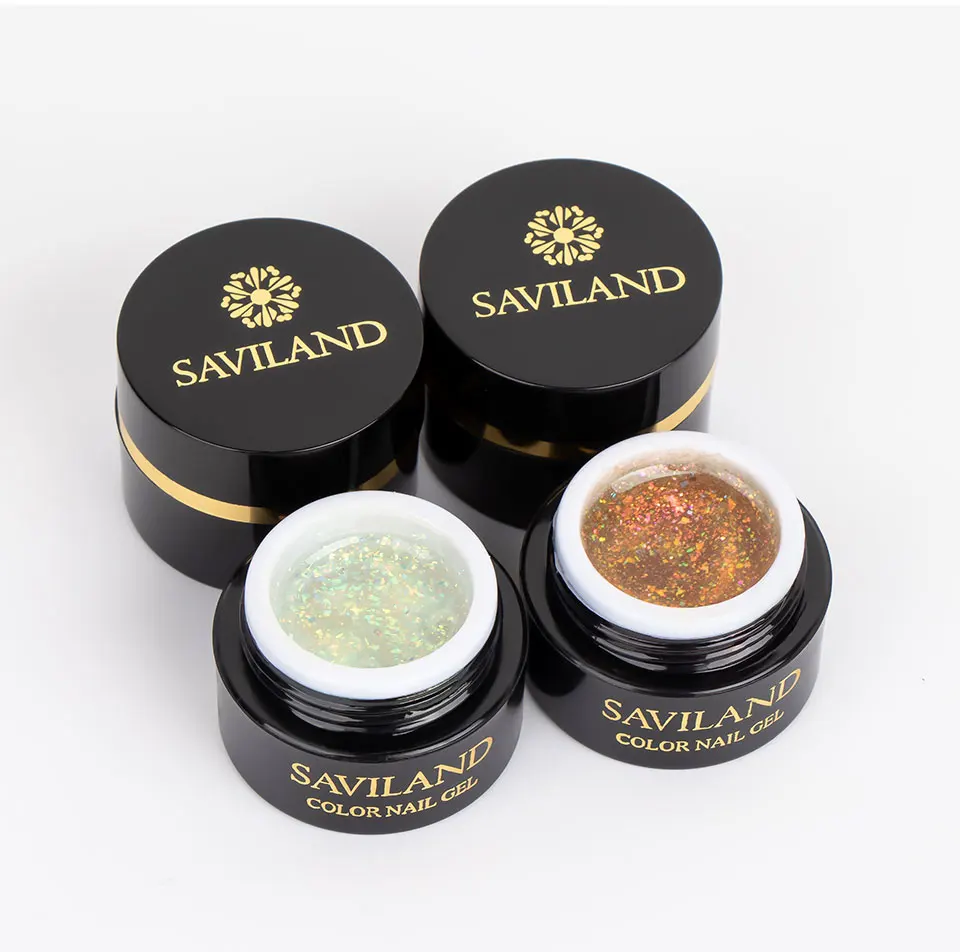 Гель-лак для ногтей SAVILAND Sequin Splendid Top Coat 2 в 1 Гель-лак 6 цветов Блестящий УФ-лазер эффект хамелеона ногтей