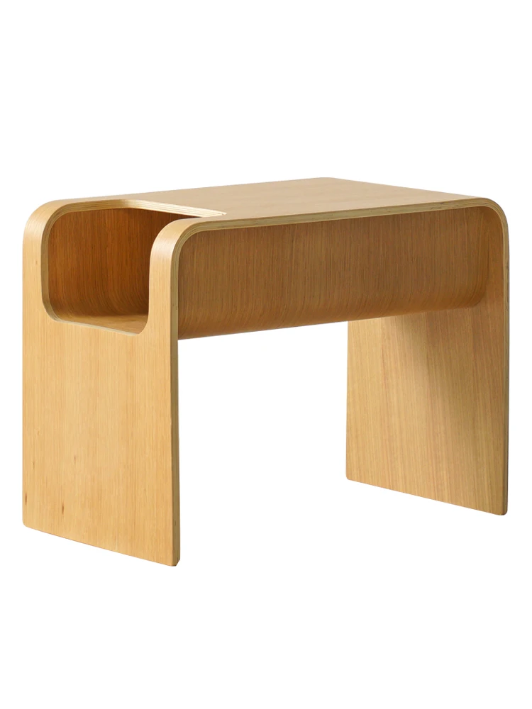 Nordic solid wood sofa side table C-shaped corner table mini bay window small coffee table simple small apartment side cabinet