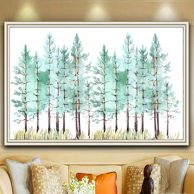 

100% Hand Painted Abstract Trees Art Oil Painting On Canvas Wall Art Frameless Picture Decoration For Live Room Home Decor Gift